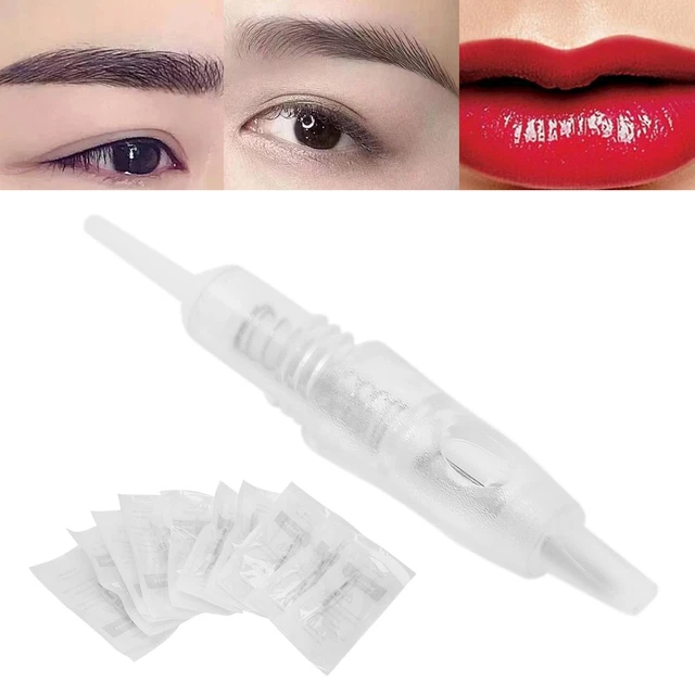 Juego de 10 agujas de cartucho de microblading para cejas labios tatuaje agujas (7FP) BST
