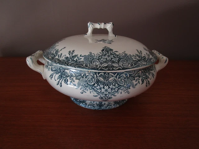RARE SOUPIERE CERAMIQUE CREIL Et MONTEREAU Modèle JAPON Terre De Fer Collection Imgx2000 8054
