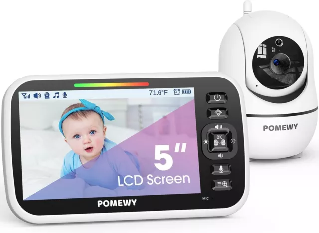 Arenti AINanny 2K Ultra HD Video Pan-Tilt Baby Monitor w/ 5'' LCD Screen