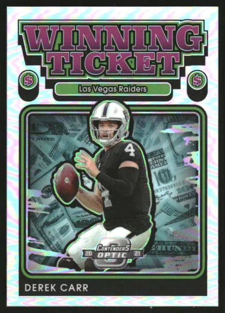 2021 Panini Contenders Optic Winning Tickets #6 Derek Carr