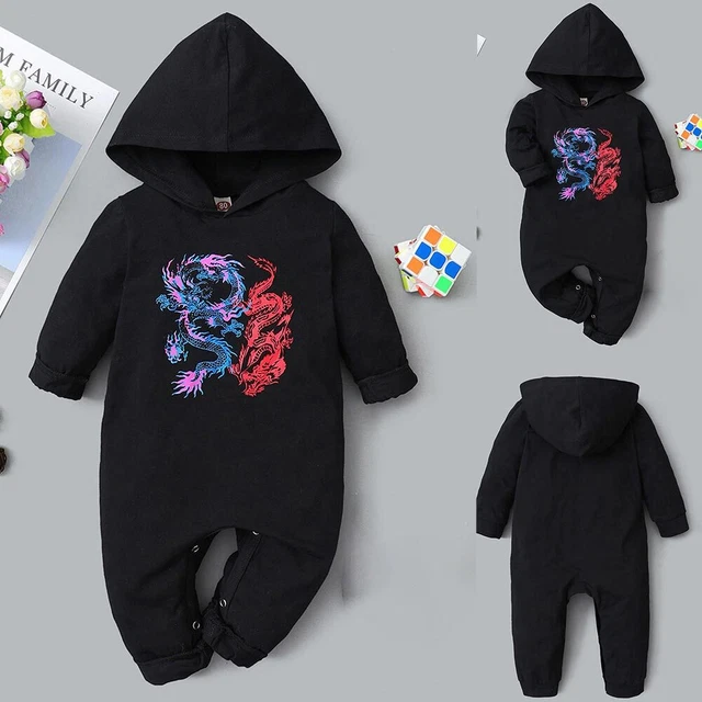 Newborn Baby Boys Girls Tracksuit Hooded Romper Bodysuit Kids Outfits Clothes
