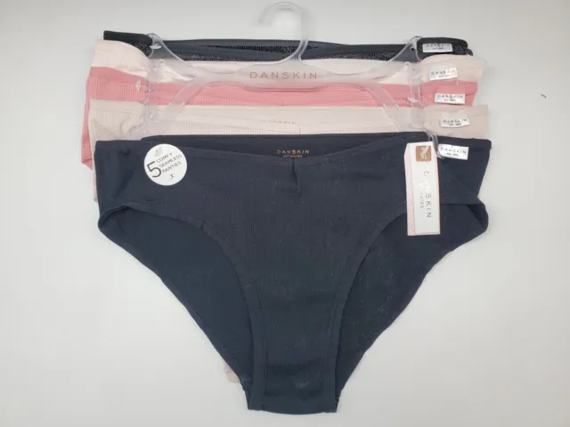 Danskin 4-Pack Womens Seamless Bikini Panties Underwear Large Nylon Spandex