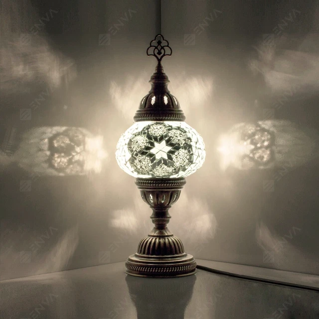 Lampada da comodino scrivania in mosaico Tiffany fatta a mano turco marocchino