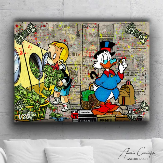 Tableau Pop Art Picsou Art - Peinture Picsou Magazine - Poster Donald Duck Art