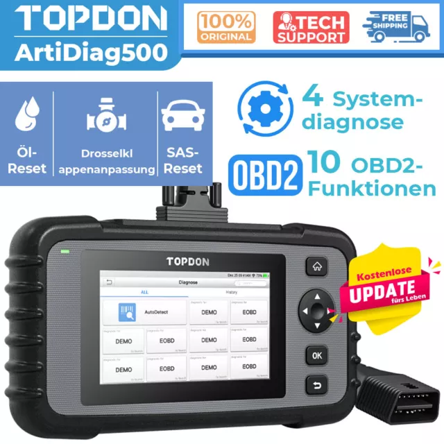 TOPDON AD500 PRO PROFI dispositivo diagnostico OBD2 per auto 4sistemi + 3servizi