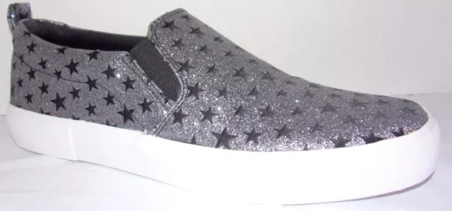 New Jessica Simpson Danika Black/Gunmetal Starry Night Warm-Up Velvet Sneakers