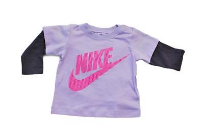 Babys Nike Neonato T-Shirt Con Maniche - 618185 521 - Viola Lilla Rosa T