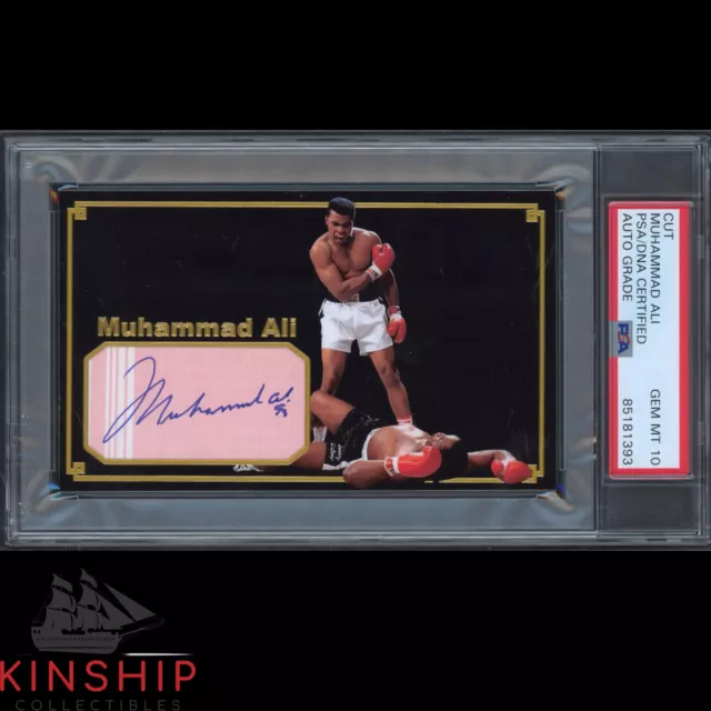 Muhammad Ali signed Cut 3x5 Custom Card PSA DNA Slab Boxing Auto 10 C2631