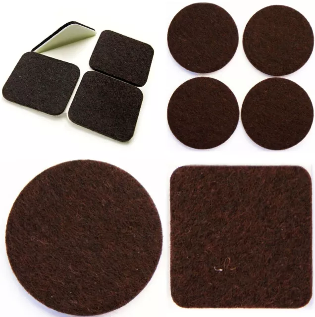 small & large BROWN FELT PADS for Furniture Legs ~ Self Adhesive HEAVY DUTY Feet