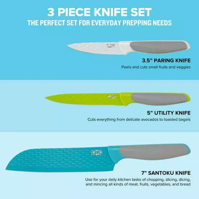 MICHELANGELO Knife Set, Sharp 10-Piece Kitchen Knife Set with Covers,  Multicolor Knives, Stainless Steel Knives Set for Kitchen, 5 Rainbow Knives  & 5 Sheath Covers 