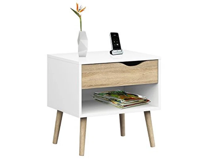 (TG. 50.1x39.1x49.7 cm) Esidra 75394 Delta Comodino, 1 Cassetto, Legno_Composito