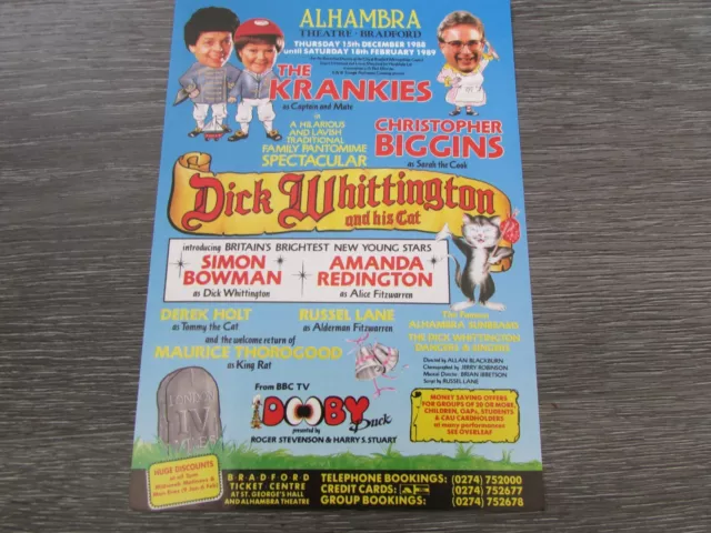 Krankies Christopher Biggins in Dick Whittington Alhambra Theatre Bradford Flyer