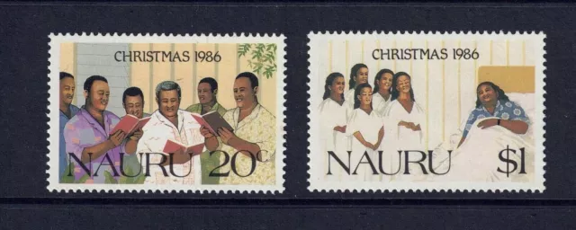Mint 1986 Nauru Christmas Stamp Pair Stamp Set