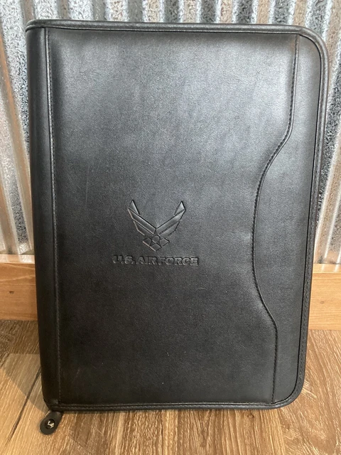 U.S. Air Force United States USAF Black Portfolio Zipper Binder Folder Organizer