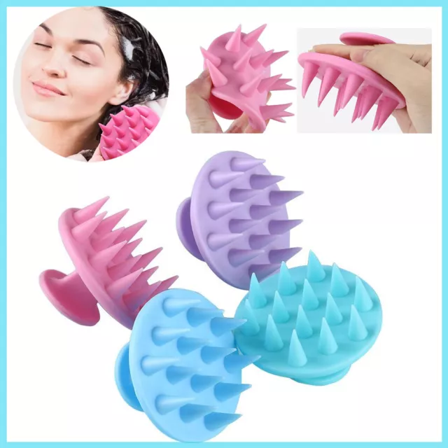 Silicone Hair Scalp Massager Brush Massaging Shampoo Brush Shower Cleaner Tools