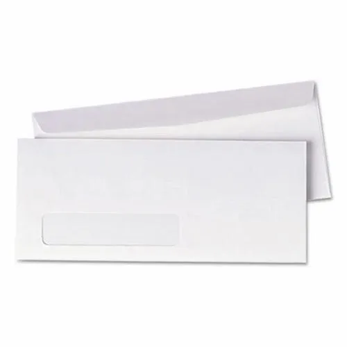 Quality Park Window Envelope, Contemporary, #10, White, 500/Box (QUA90120)