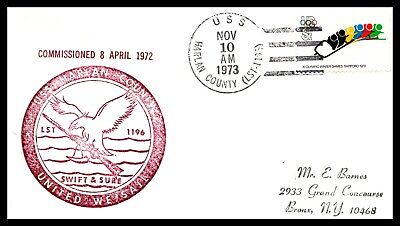 Naval Cover USS HARLAN COUNTY LST-1196 1973