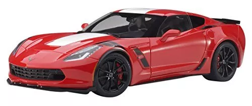 Coche modelo Autoart Chevrolet Corvette C7 GranSport a rayas rojas/blancas negro HashMark