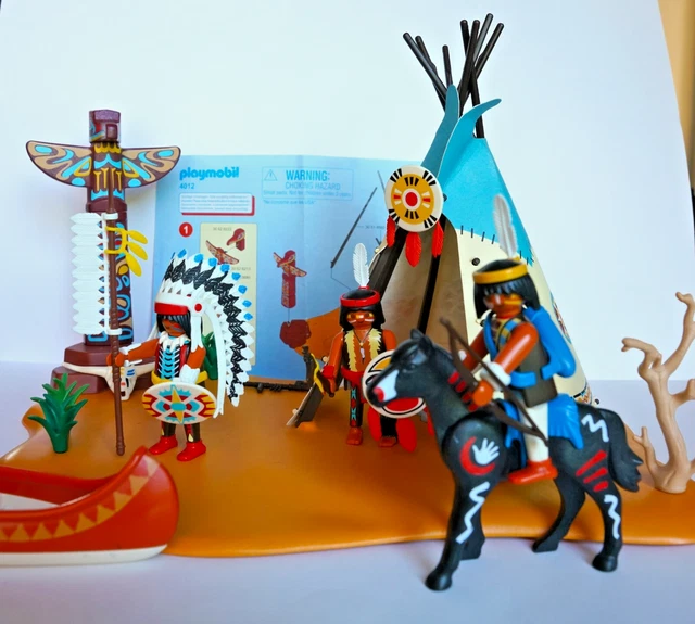 Playmobil Indiens - Tête De Totem 4012, Occasion, Compatible Univers E1107
