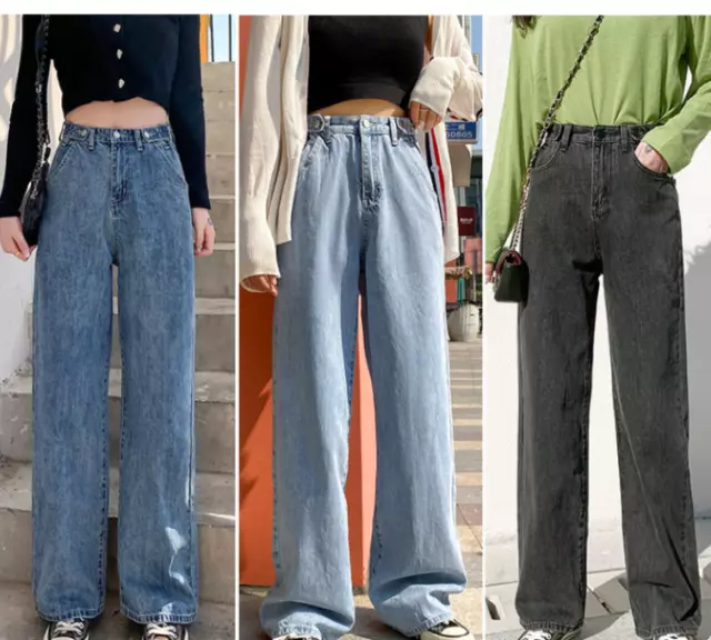 Woman Jeans Denim Pants Women Pant Wide Leg Blue Jeans Trousers Straight Pants