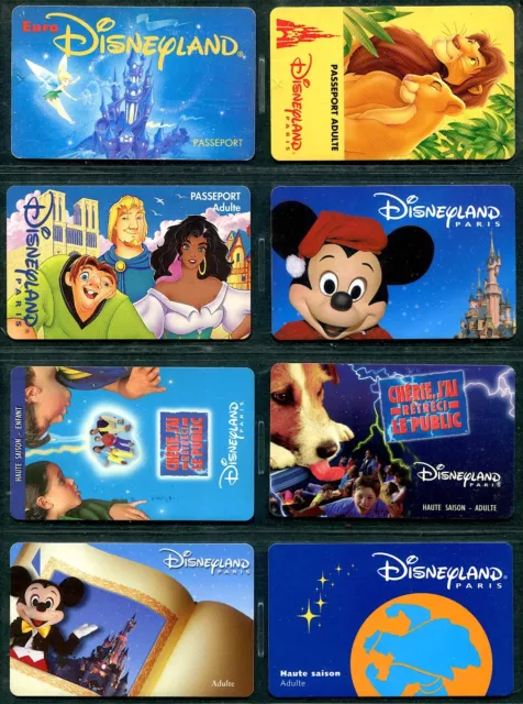 Disney -Lot de 8 passeports Eurodisney différents