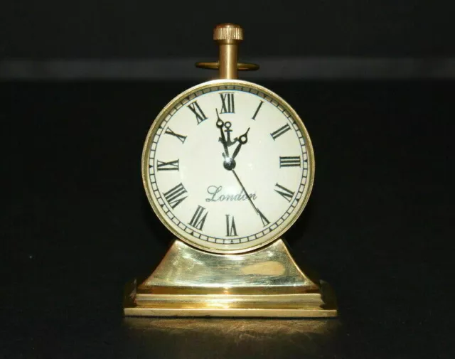 Vintage Messing Uhr Schreibtisch Top Antik Tisch Sammlerstück Dekorativ Geschenk