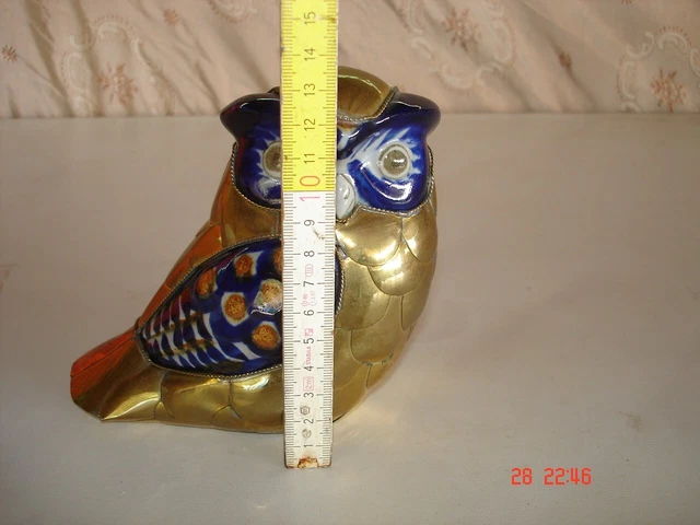 (173) Civetta In Metallo E Ceramica
