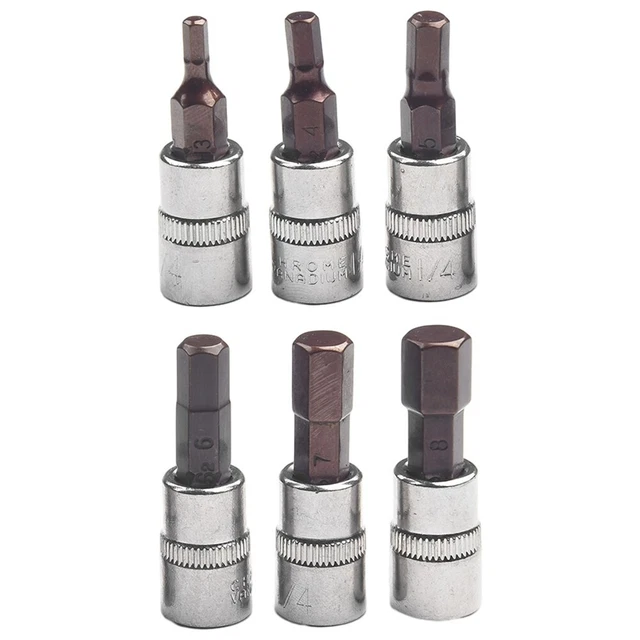 Douille à Choc Hexagonale 6mm 3/8" Entraînement - Acier Cr-Mo, Profonde, Pour Clé Dynamique/électrique - Réparation Auto, Mécanique, Bricolage