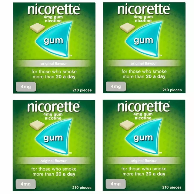 Nicorette Parfum Original Gum 4mg (210 Pièces) Expire - 12/2025 Paquet 4