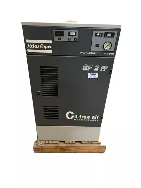 Atlas Copco SF2 FF Oil-free scroll compressor 3 HP WE SHIP!!! LOW HOUR SURPLUS! Atlas Copco SF2 FF Oil-free scroll compressor 3 HP WE SHIP!!! LOW HOUR SURPLUS!