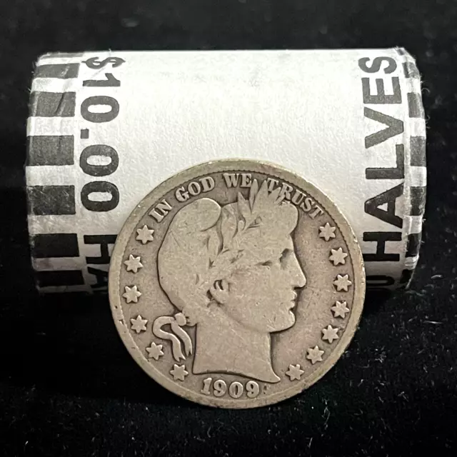 90% Silver Barber Half Dollar + Kennedy Sealed Bank Roll Clad 50¢ P D 21 Read