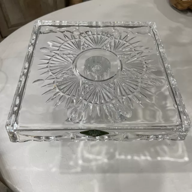 Shannon Crystal Designs Of Ireland Collection Square Cake Stand 34% Lead Crystal