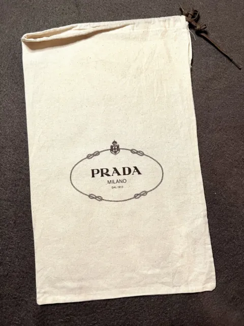 Authentic Prada Milano Brown Dust Bag Drawstring 8x13” Medium