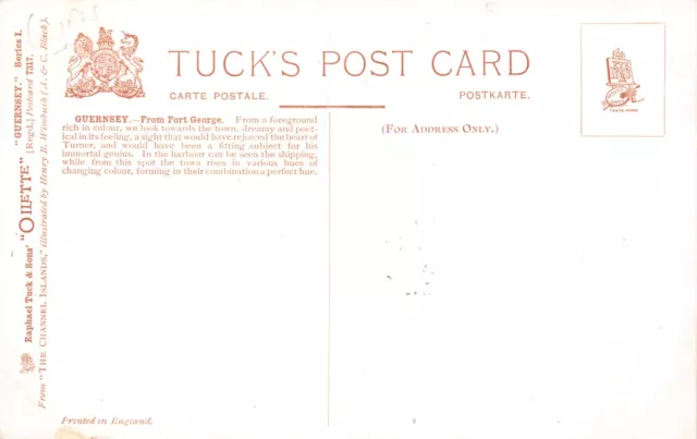 Tuck Old Postcard Guernsey From Fort George Used Unused Gd Plus Very Gd 2