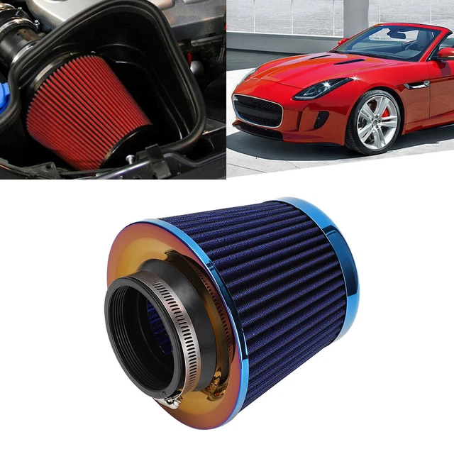 Filtro aria testa fungo testa lega di alluminio modificata blu 76 mm/2,99 pollici