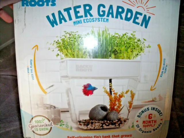 NEW Back To Roots WATER GARDEN FISH TANK Set Tank Organic Herb SEEDS Water Pump