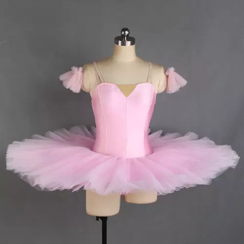 Pink/Blue Tutu Ballet Dance Bodice with Nude V Neck Ballerina Dress Performance