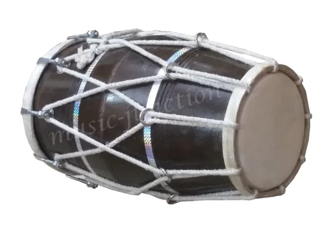 Dholak Drum~Rope+Bolt~Handmade~Indian Folk Musical Instrument~Bhajan~Kirtan~Yoga