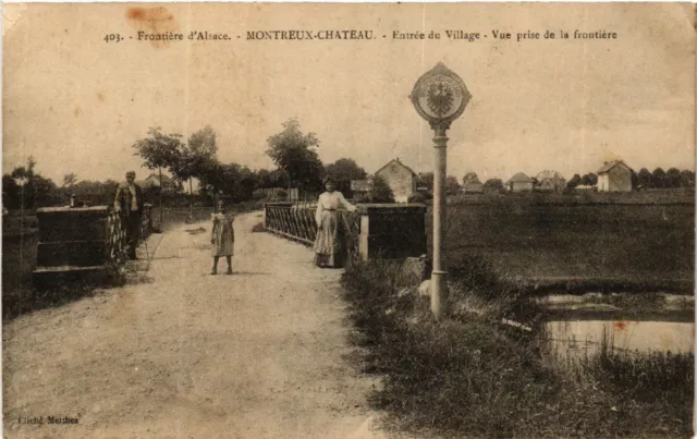 CPA AK Frontiere d'Alsace - MONTREUX-CHATEAU - Entrée du Village - Vue (585104)