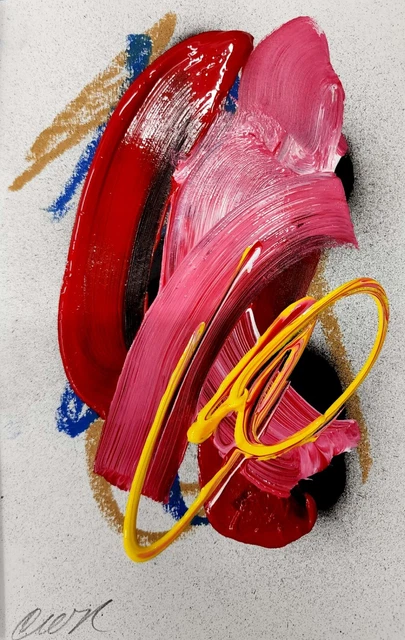 Corbellic Abstract Expressive 9X6 Bedroom Acrylic Strong Stroke Wall Mount Art