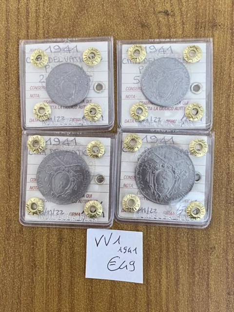 Series 4 Coins City Of Vatican Pio XII 20 50 Cent 1 2 Livres 1941 VV1