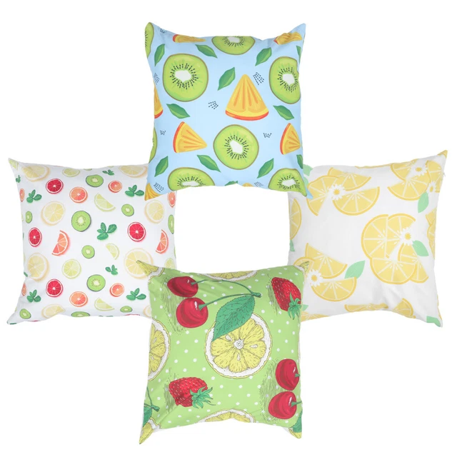 4 piezas fundas de cojín tirar funda de cojín de fruta cojín de sofá cojín de verano estampado