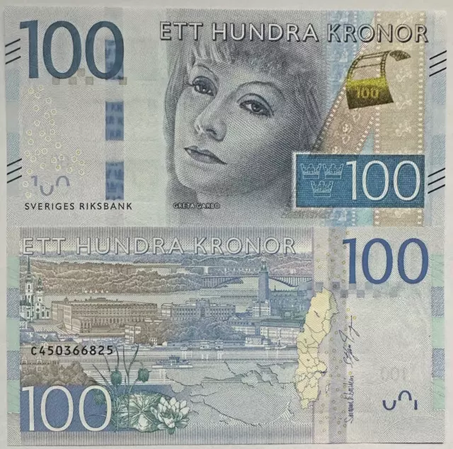 SWEDEN - P. 71b - 100 KRONOR - 2015 - GEM UNC - Greta Garbo