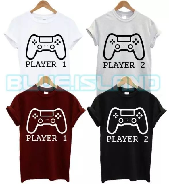 Player 1 2 Gamer T Shirt Set Eat Sleep Controller Game Console Matching Gift