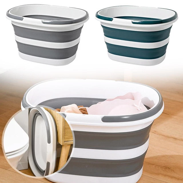 PORTABLE FOLDING BASIN Car Wash Bucket Clean Bucket Storage Basket Bathroom G1V1 £14.04