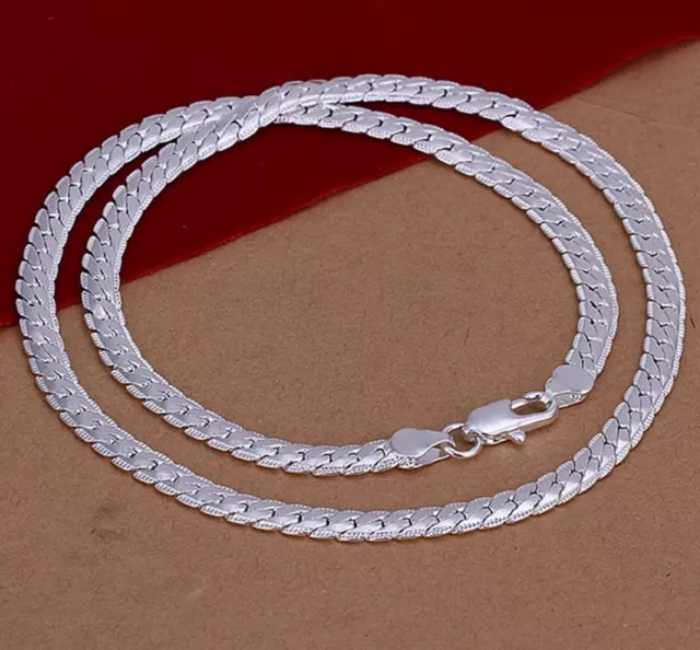 925 Sterlingsilber beschichtet Halskette 5mm Schlangenkette massiv breit schwer