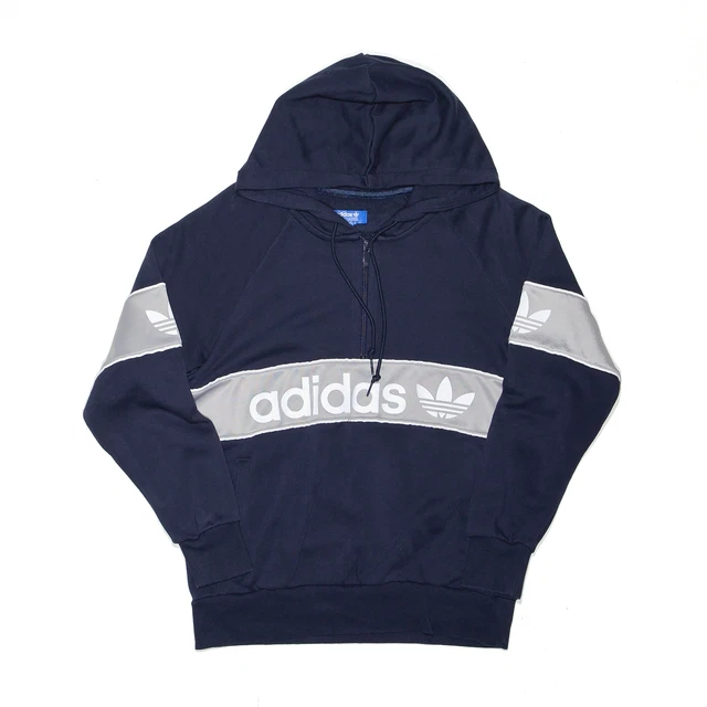 Felpa con cappuccio regolare ADIDAS donna blu pullover S