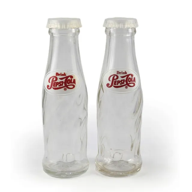 Vintage Pepsi Cola Salt and Pepper Shaker Set Retro 60s Brockway Soda Bottles
