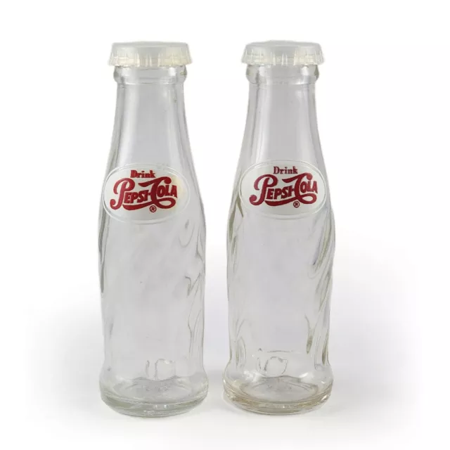 Vintage Pepsi Cola Salt and Pepper Shaker Set Retro 60s Brockway Soda Bottles