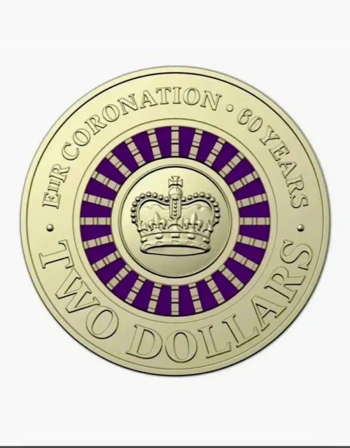 2013 Queens Coronation $2 dollar coin AUnc In Capsule CatValue $195 Low Mintage!
